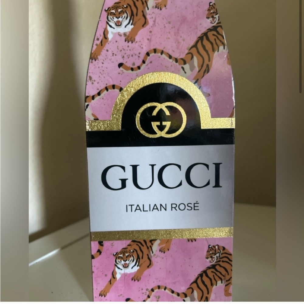Gucci Pink and Gold Italian Rosé Bottle. ❤️